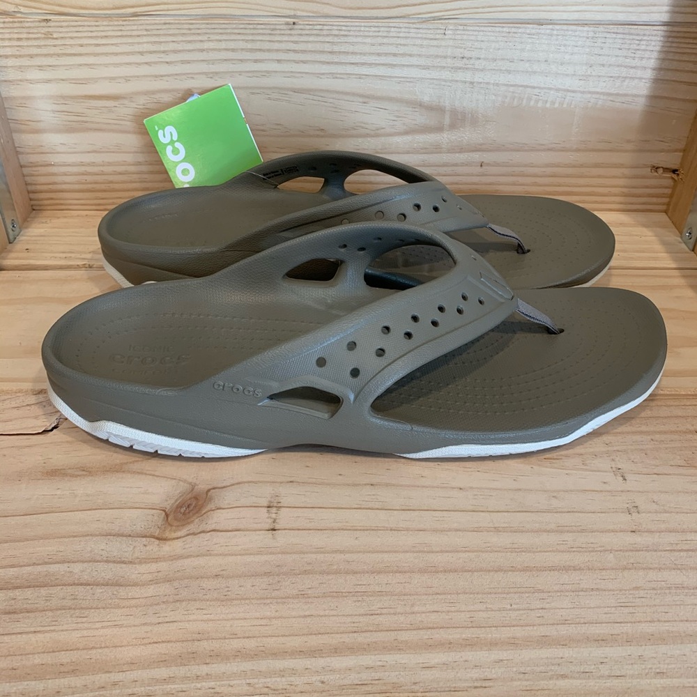 CROCS Olive Green Flip-Flops